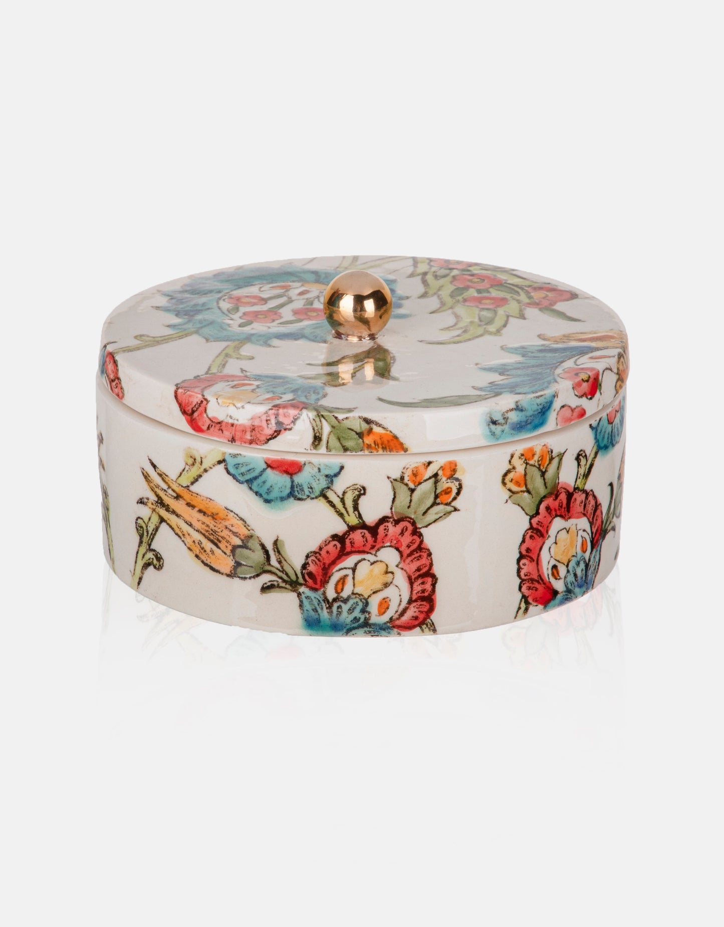 Round Ceramic Candy or Nut Box