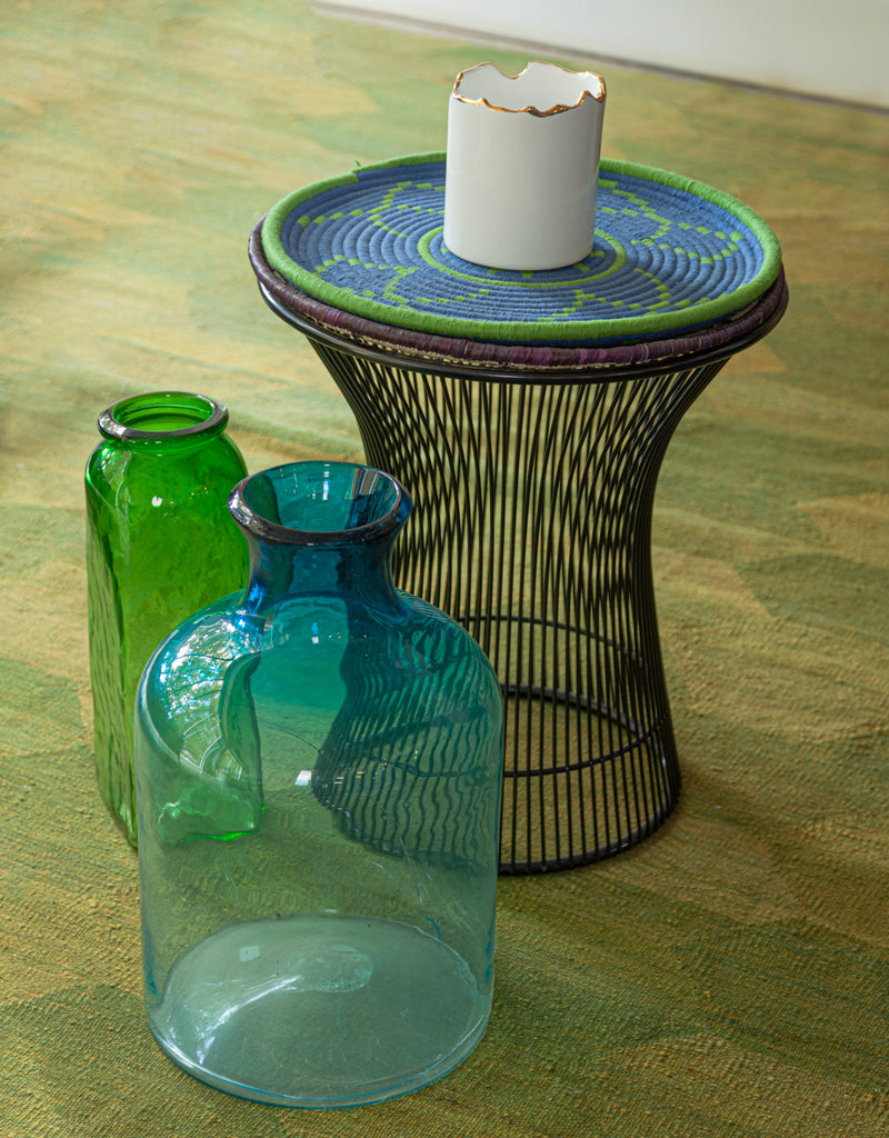 Small Gold Trimmed Wavy Planter/Vase - Berkeh 5.5"