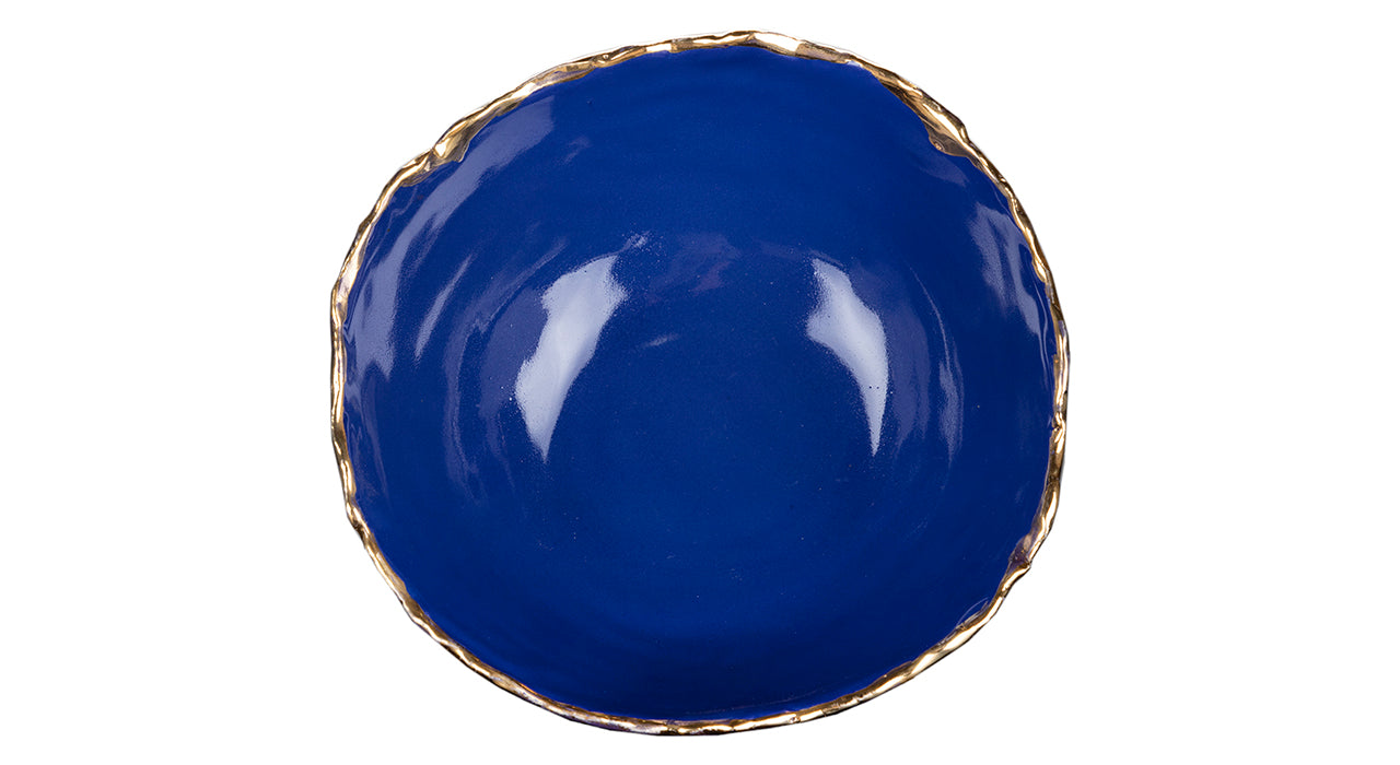 Gold Trimmed Wavy bowl - Berkeh 10 - 11 inches