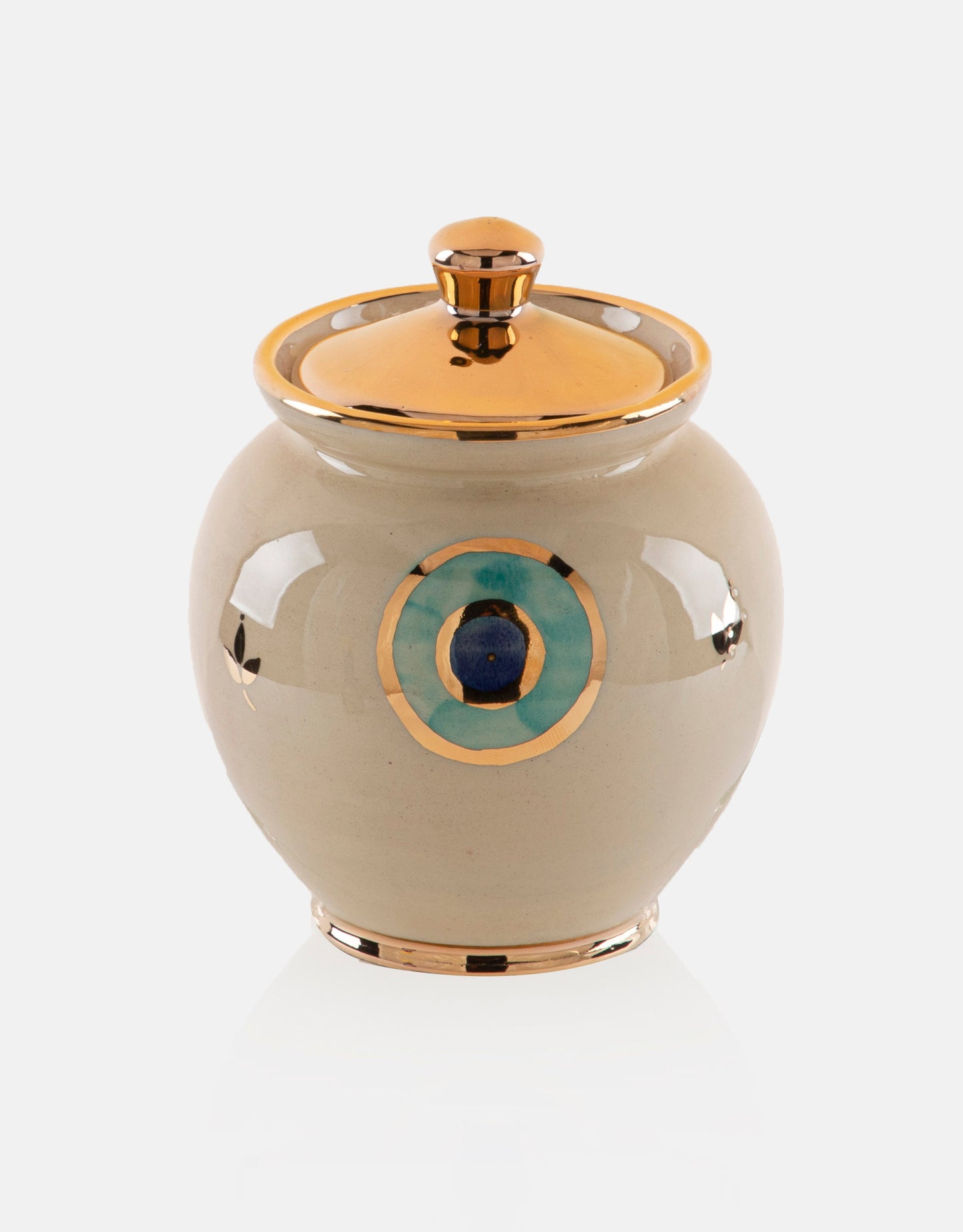 Evil Eye Candy/Sugar box With a 11k Gold Plated lid