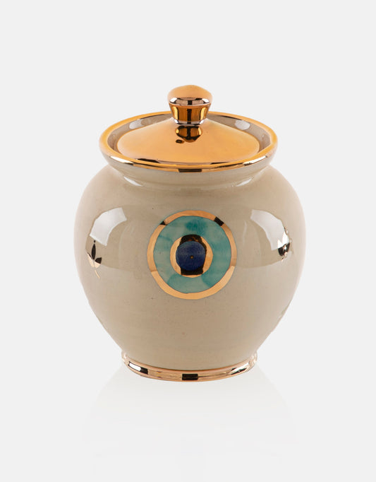 Evil Eye Candy/Sugar box With a 11k Gold Plated lid