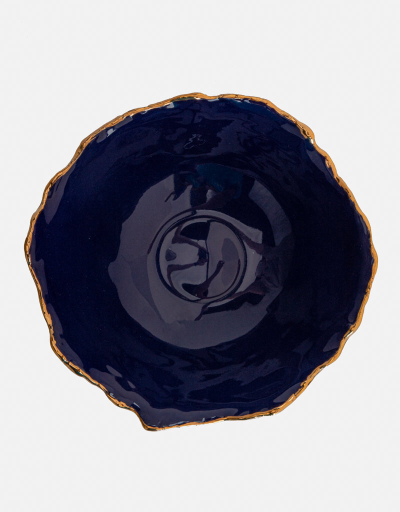 Gold Trimmed Wavy bowl - Berkeh 8"