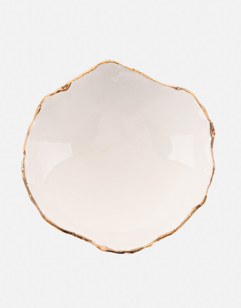 Gold Trimmed Wavy dish - Berkeh 8.5"