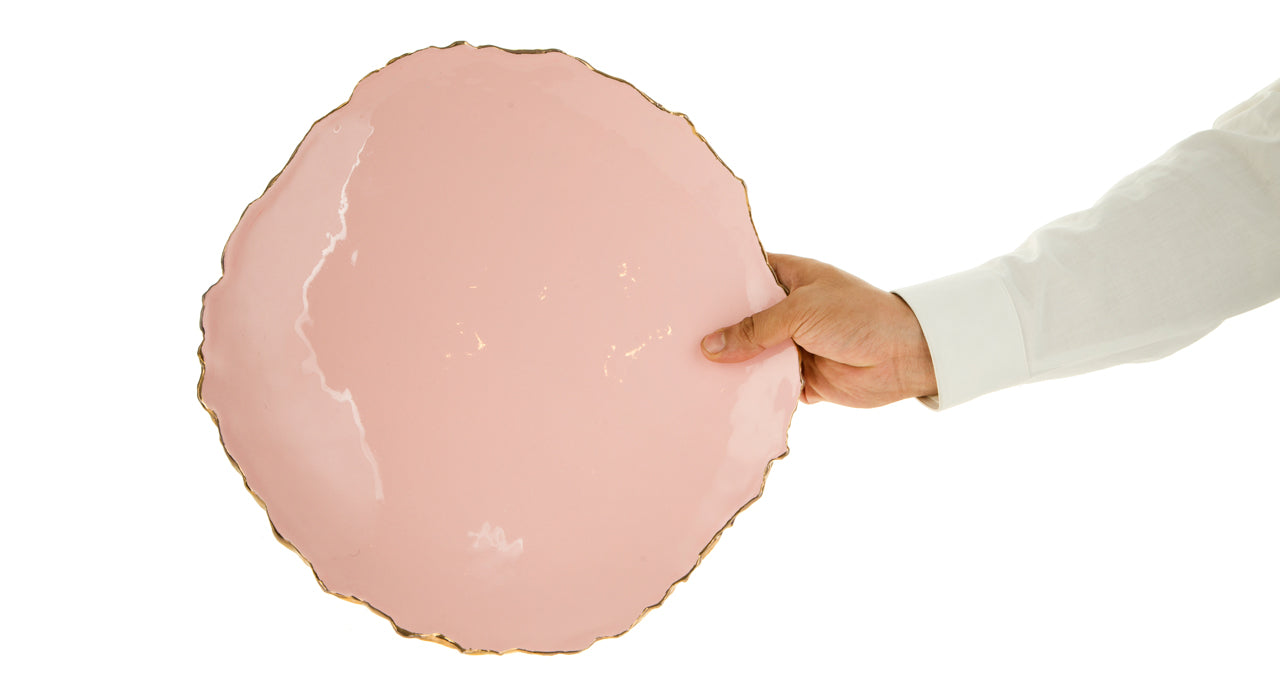 Gold Trimmed Wavy plate - Berkeh Size 7 (9")