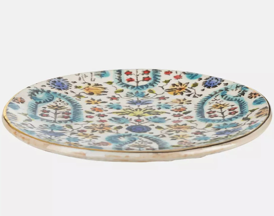 Round Ceramic Painted Salad Plate - Rastin collection