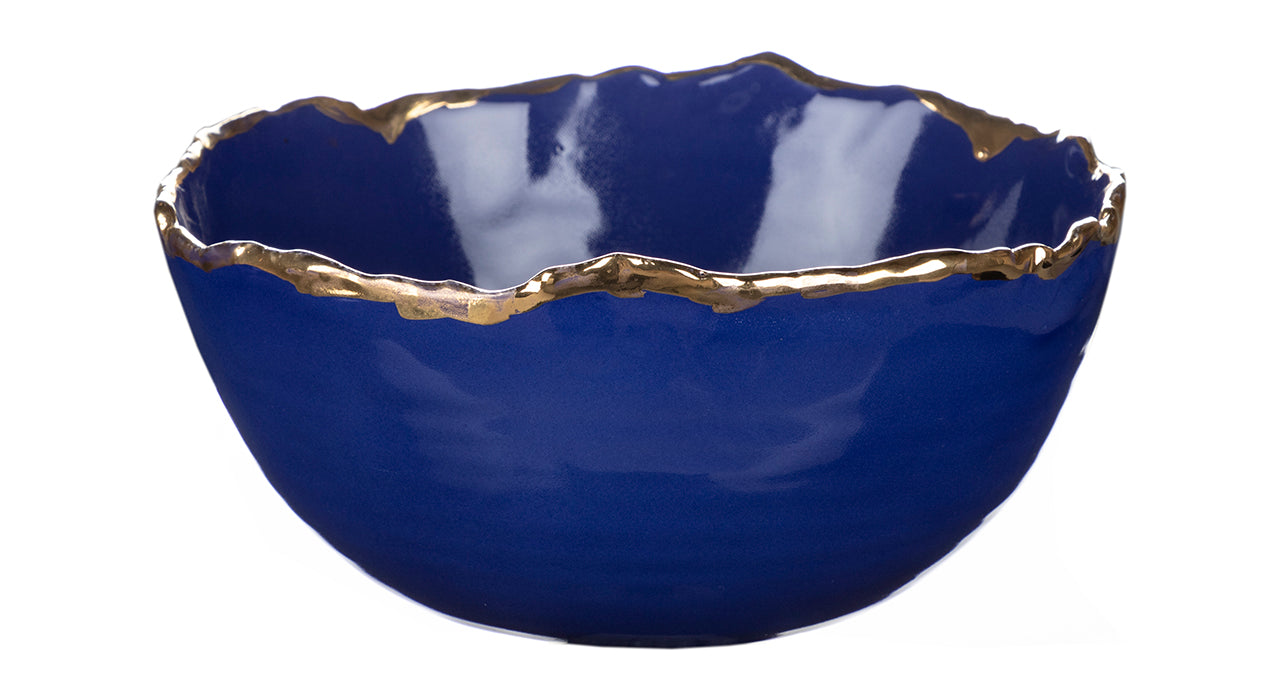 Gold Trimmed Wavy bowl - Berkeh 10 - 11 inches