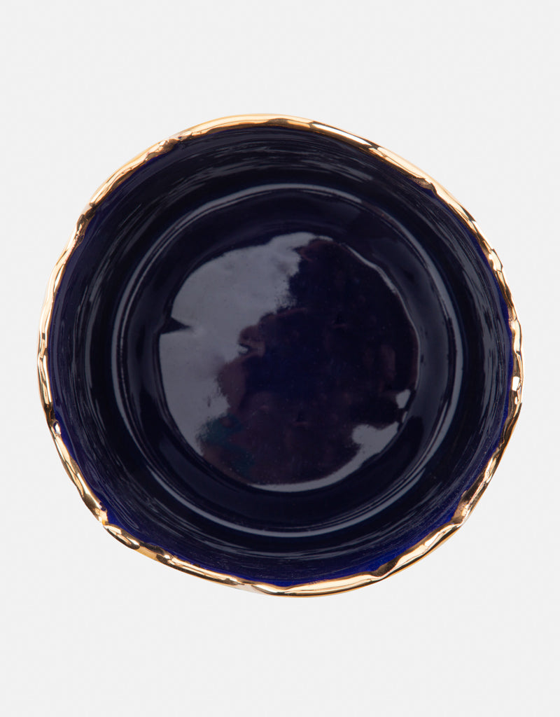 Large Gold Trimmed Wavy Planter/Vase - Berkeh 6.5-inch