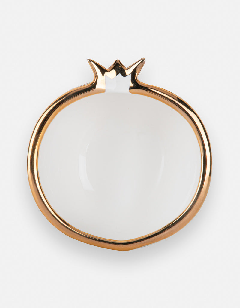 Gold Trim Pomegranate Bowl