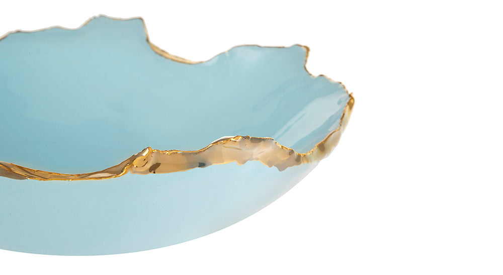 Gold Trimmed Wavy bowl - Berkeh 8"