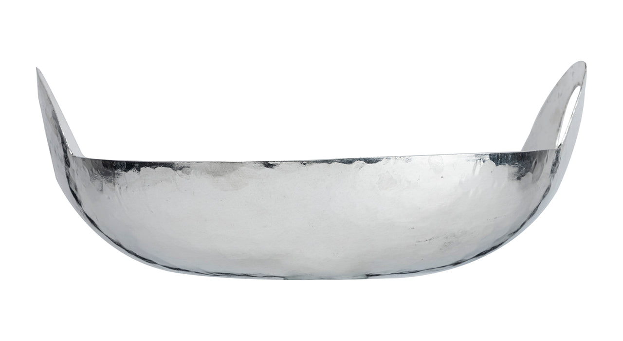 White copper bowl with hole handle