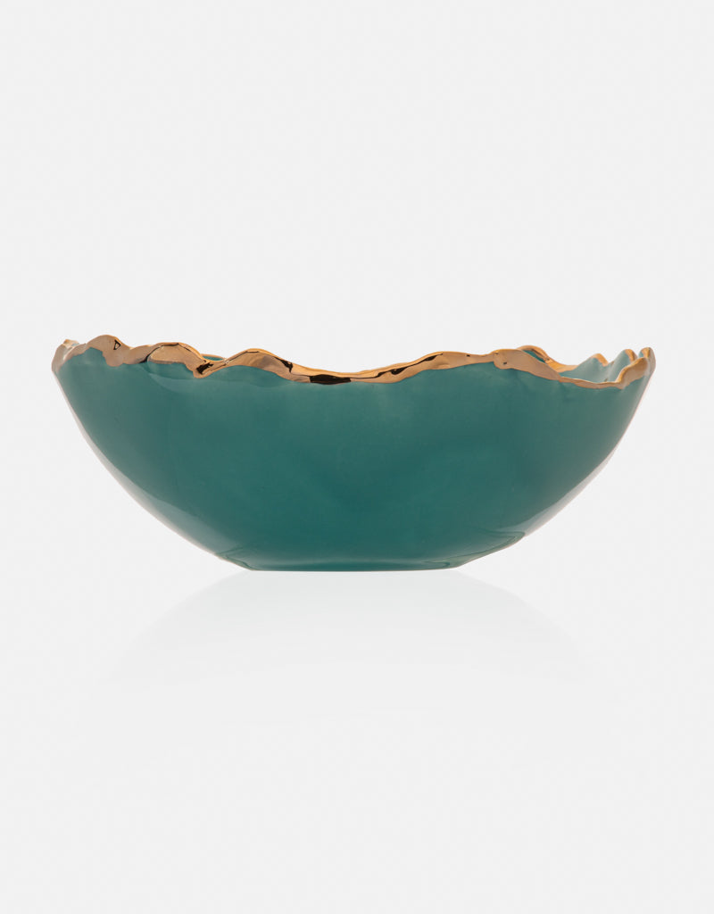Gold Trimmed Wavy bowl - Berkeh 8"