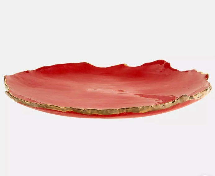 Gold Trimmed Wavy plate - Berkeh 17"