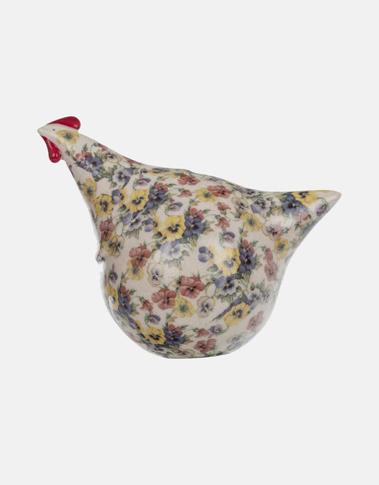 Ceramic Chicken - floral