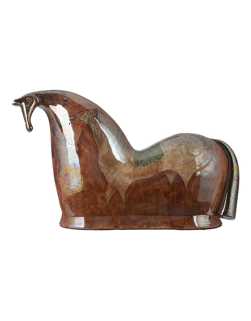 Handmade Ceramic Horse Sculpture - The King Tahmasb Horse - The King Horse Statue