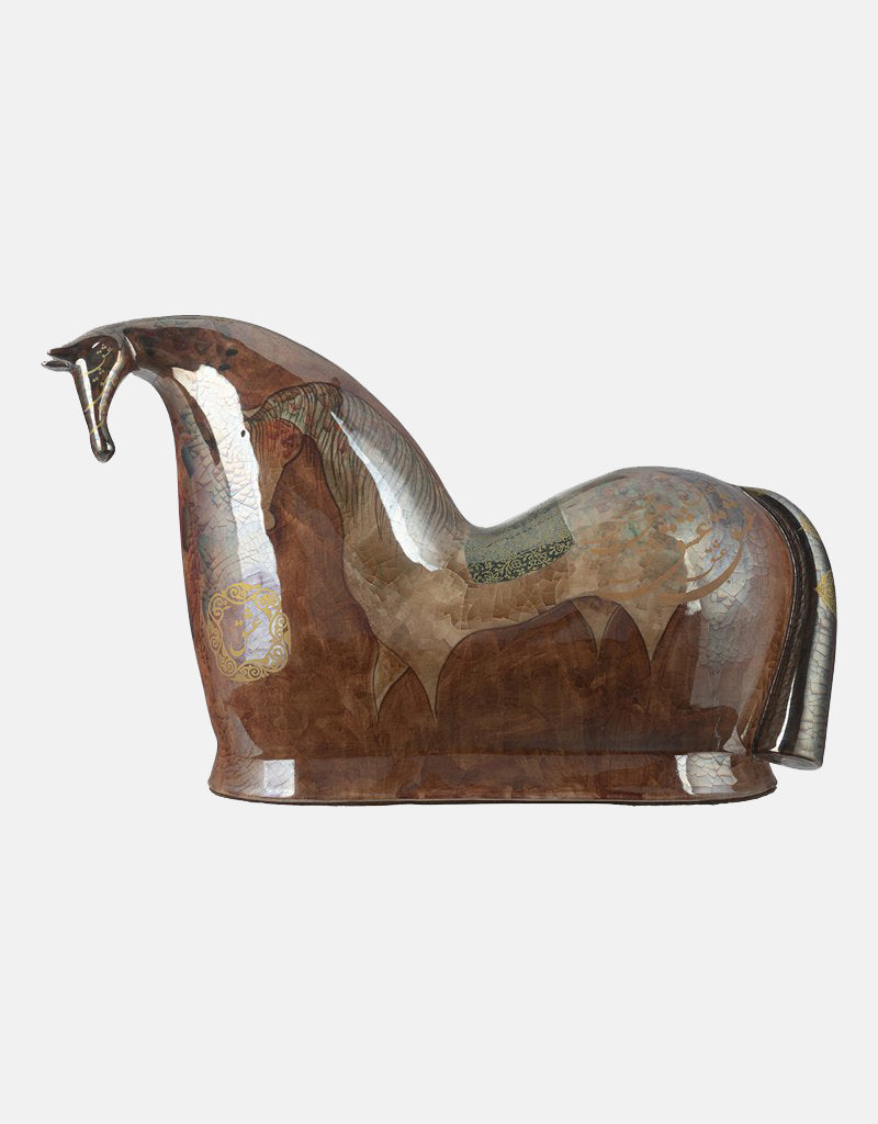 Handmade Ceramic Horse Sculpture - The King Tahmasb Horse - The King Horse Statue