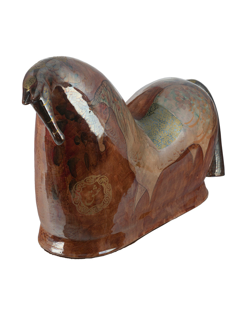 Handmade Ceramic Horse Sculpture - The King Tahmasb Horse - The King Horse Statue