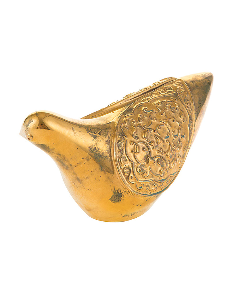 Ceramic pigeon golden glaze