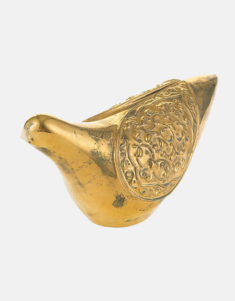 Ceramic pigeon golden glaze