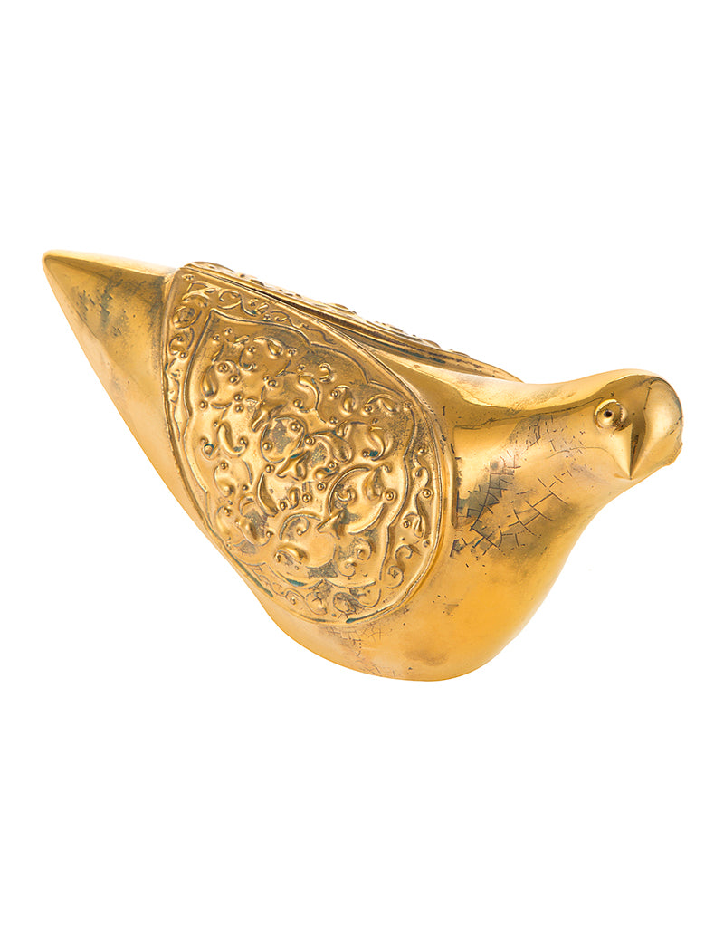 Ceramic pigeon golden glaze