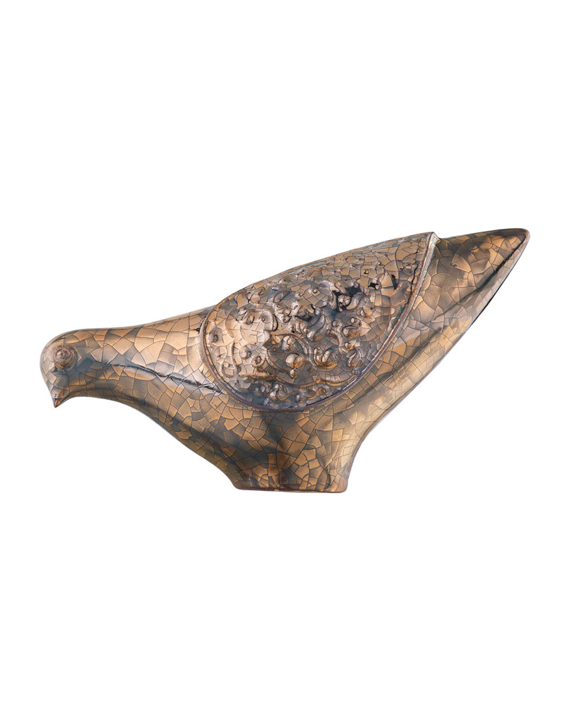 Handmade Ceramic pigeon platinum glaze