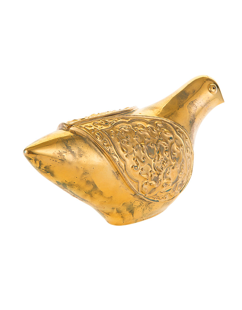 Ceramic pigeon golden glaze
