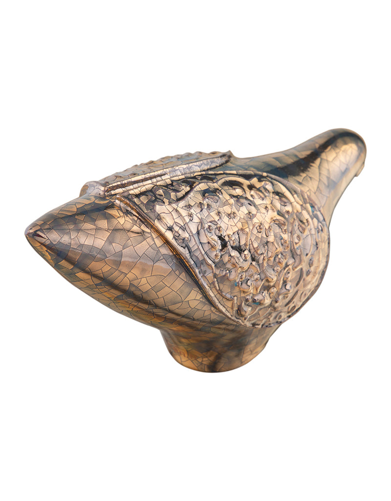 Handmade Ceramic pigeon platinum glaze