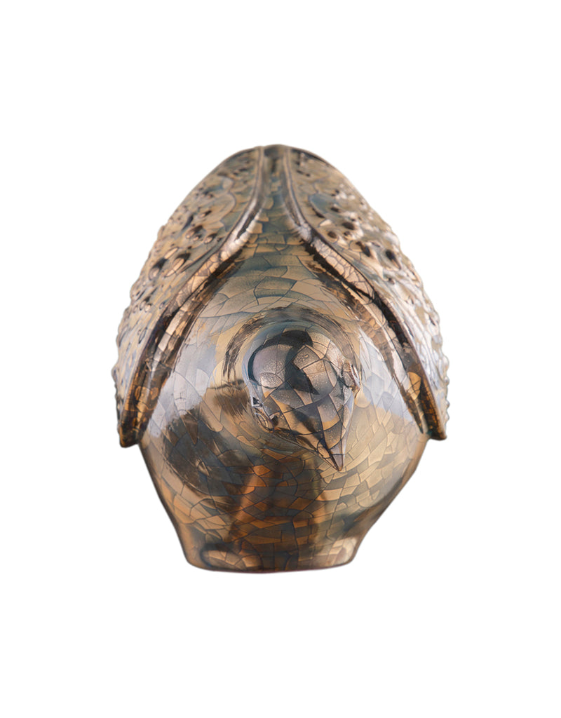 Handmade Ceramic pigeon platinum glaze