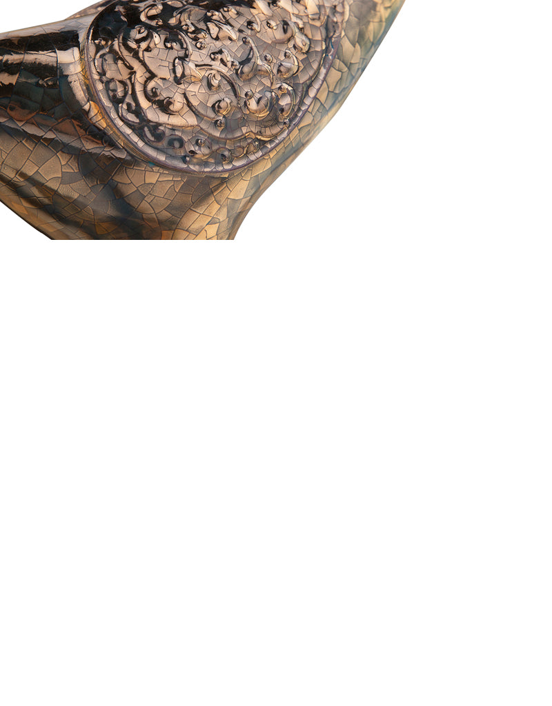 Handmade Ceramic pigeon platinum glaze