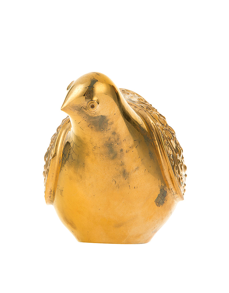 Ceramic pigeon golden glaze