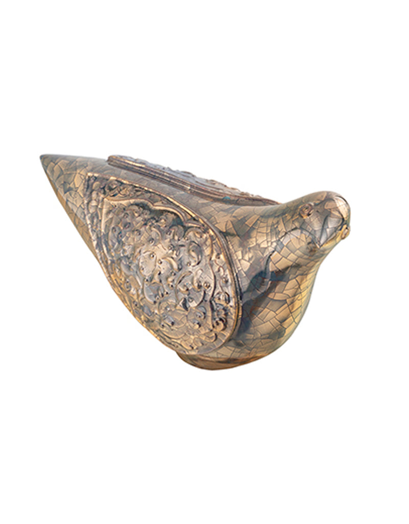 Handmade Ceramic pigeon platinum glaze