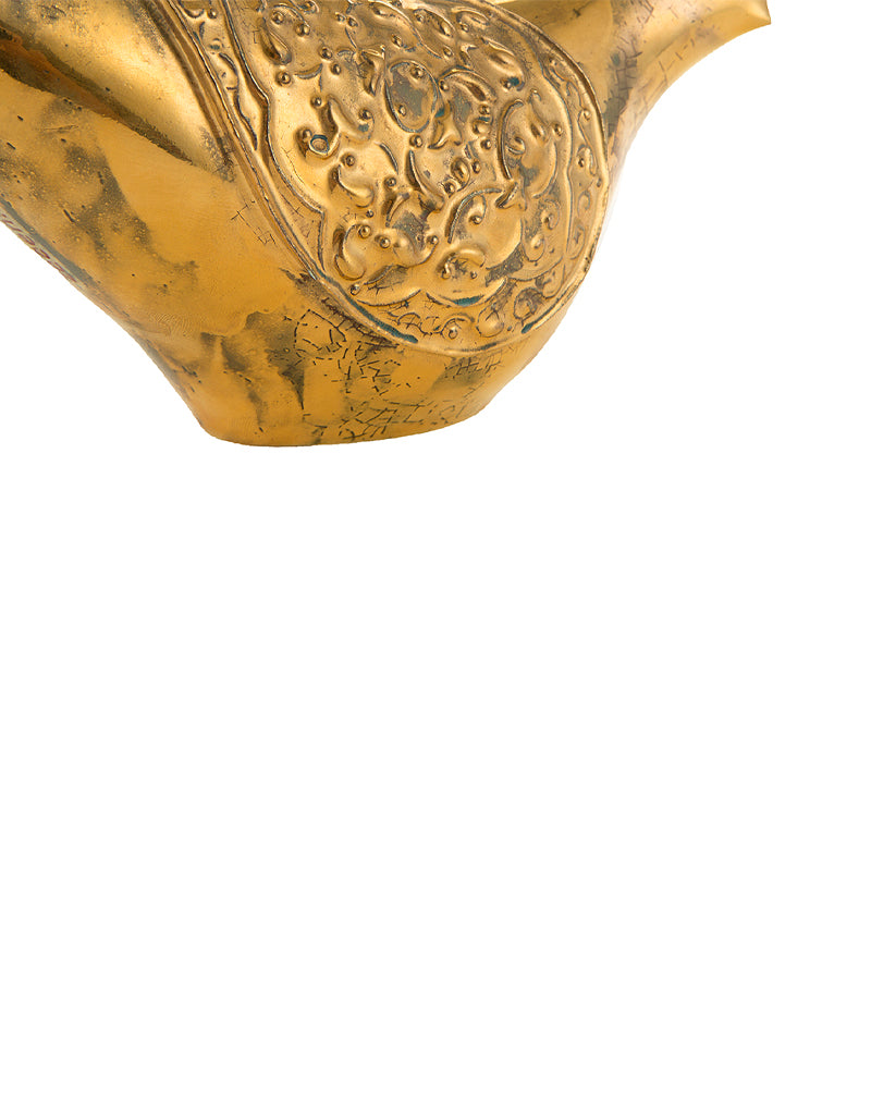 Ceramic pigeon golden glaze