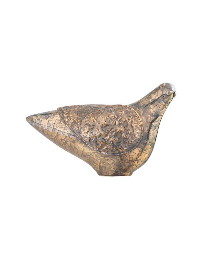 Handmade Ceramic pigeon platinum glaze