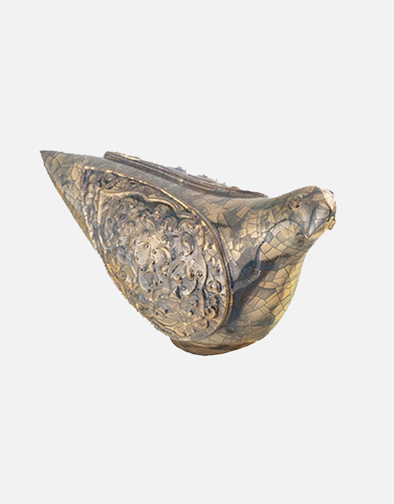 Handmade Ceramic pigeon platinum glaze