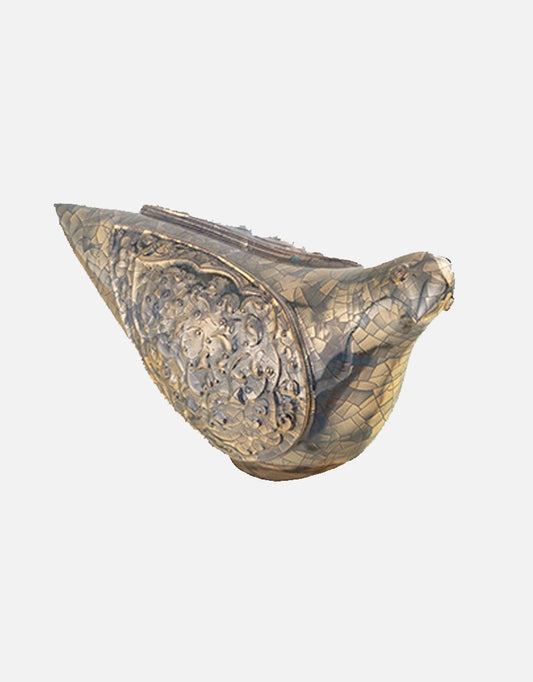 Handmade Ceramic pigeon platinum glaze