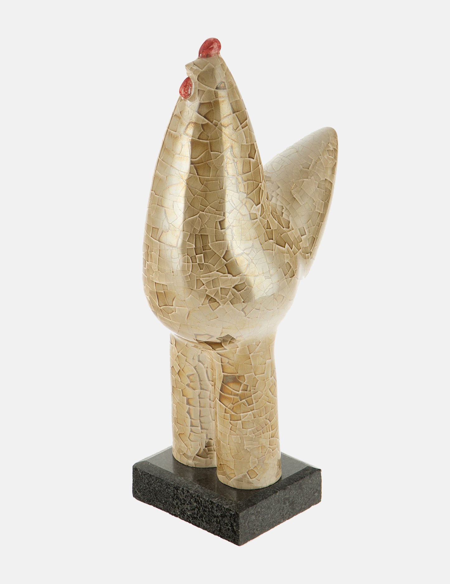 Ceramic Chicken / Roosters - Cracked glazed Painted