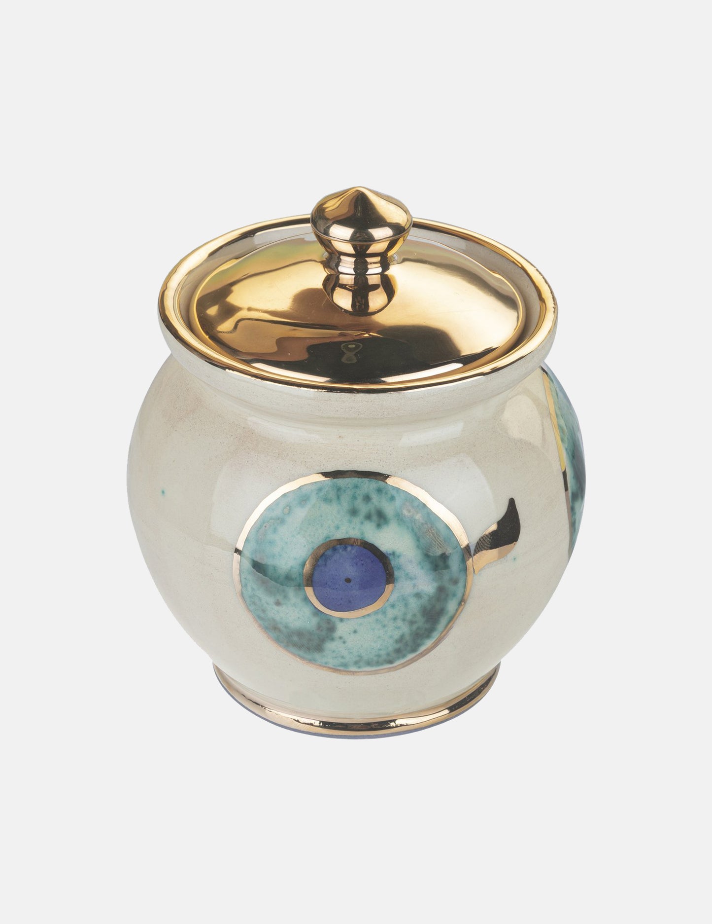 Evil Eye Candy/Sugar box With a 11k Gold Plated lid