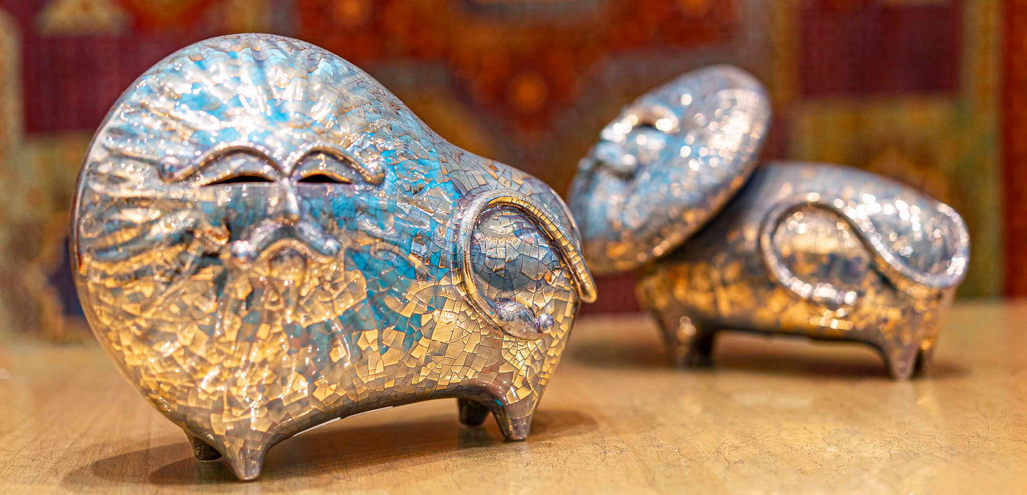 Handmade Lion man Statue - Gold plated