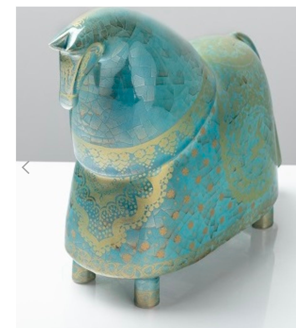 Modern Knight Horse Ceramic Statues