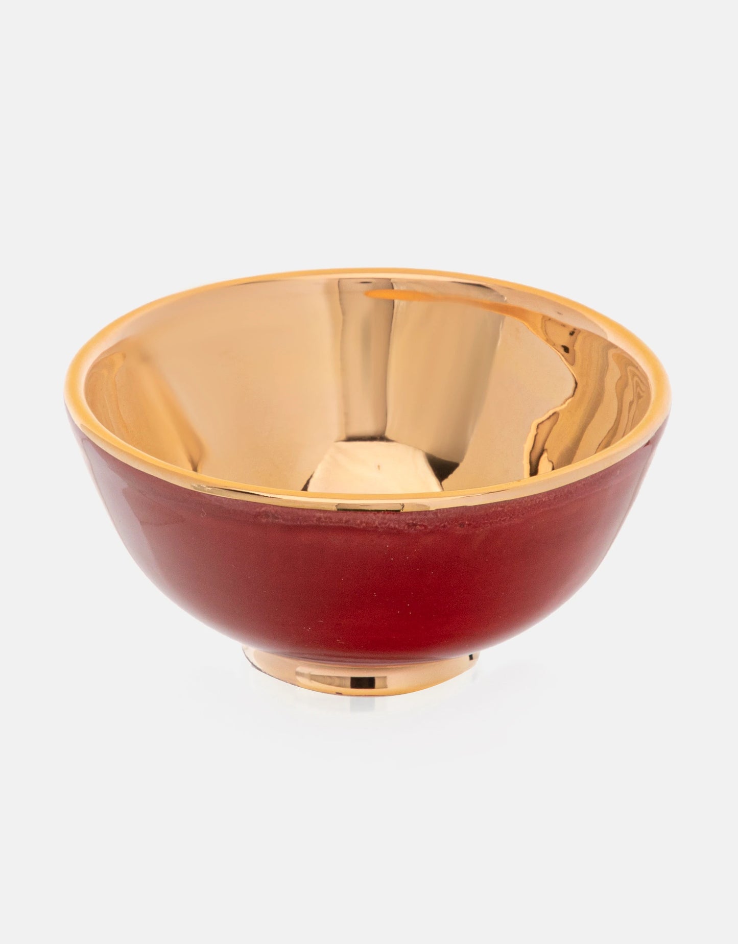 Round Ceramic Bowl -Inside 11k Gold plated- size 1