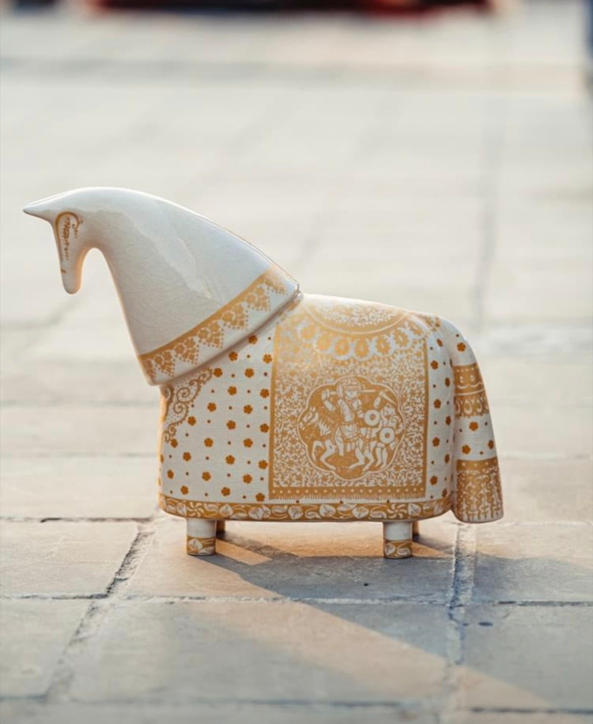 Modern Knight Horse Ceramic Statues