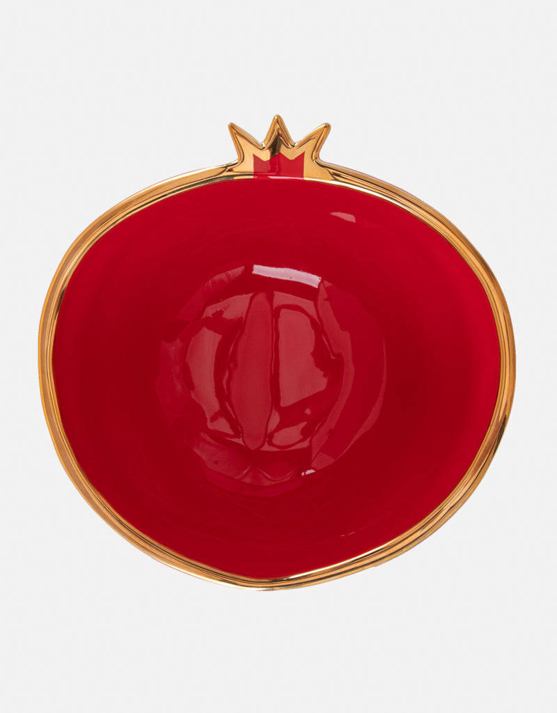 Gold Trim Pomegranate Bowl
