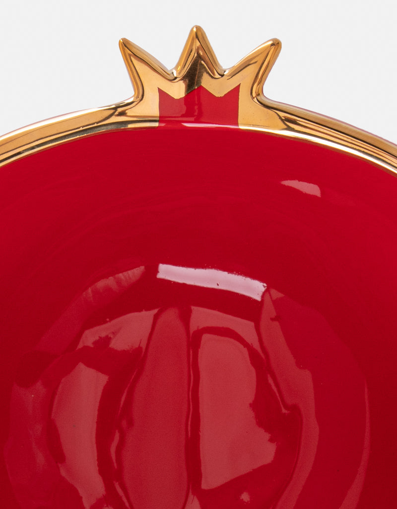 Gold Trim Pomegranate Bowl