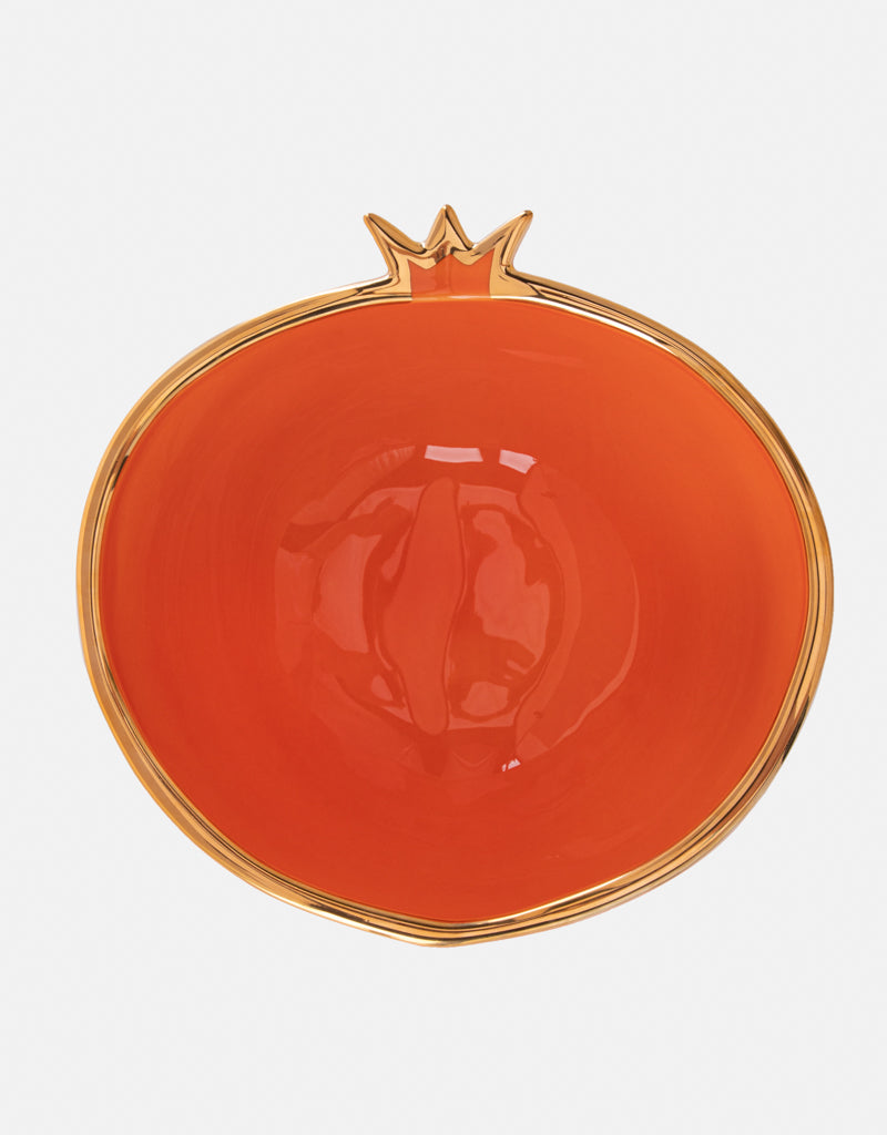 Gold Trim Pomegranate Bowl
