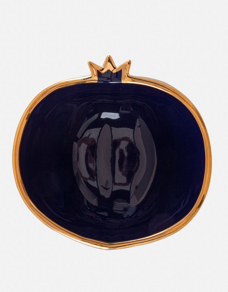 Gold Trim Pomegranate Bowl