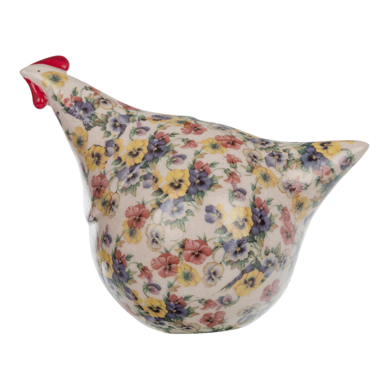 Ceramic Chicken - floral