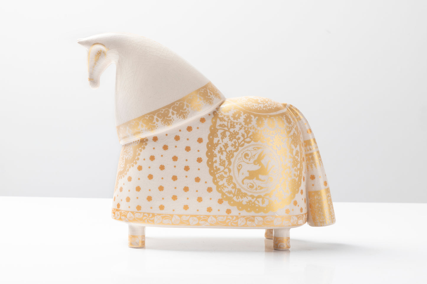 Modern Knight Horse Ceramic Statues