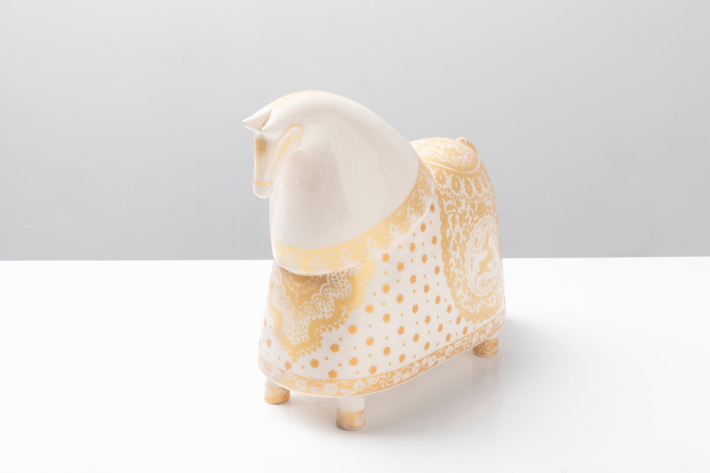 Modern Knight Horse Ceramic Statues