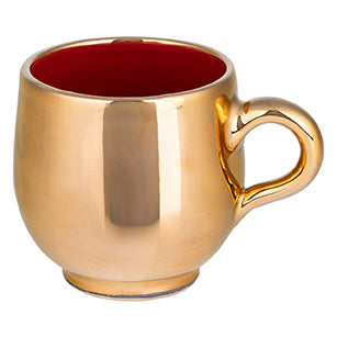 luxurious mug with real GOLD glaze handle