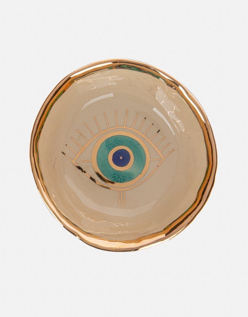Ceramic Evil Eye Gold Plated Bowl | Miss Pop Art