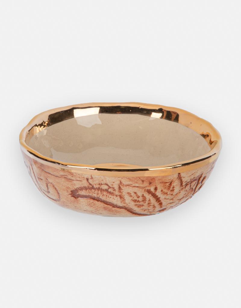 Ceramic Evil Eye Gold Plated Bowl | Miss Pop Art